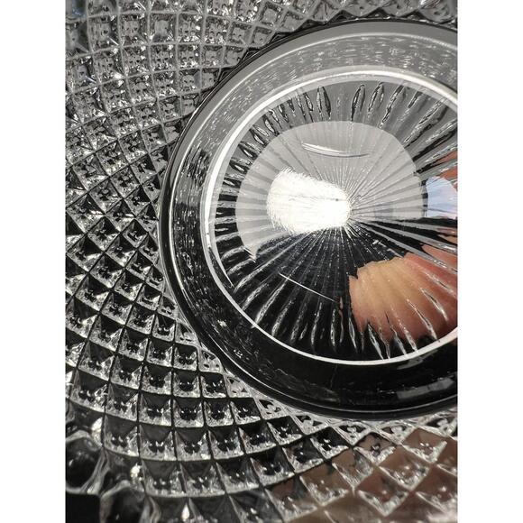 Westmoreland 1940s Pressed Clear Glass Snack Set Diamond & Fan, 2 Plates 3 Bowls - Picture 15 of 16